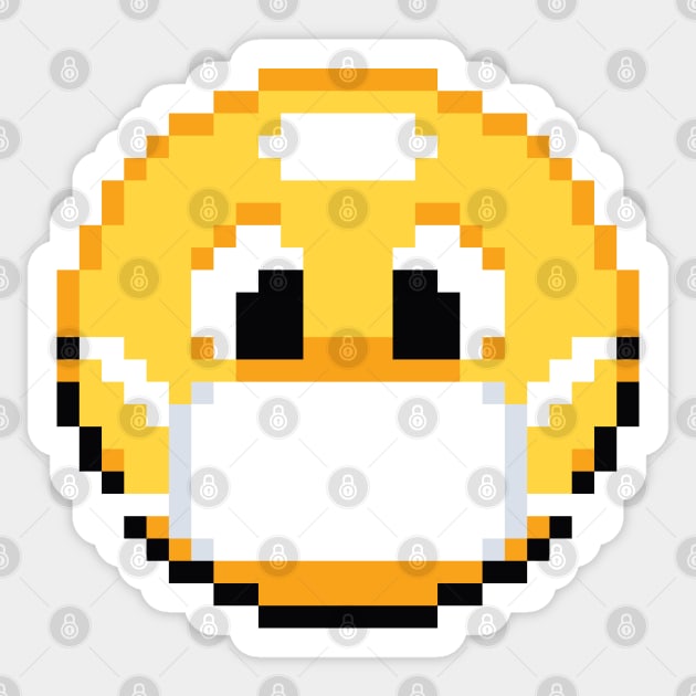 Masked Pixel Emoji Sticker by Sprout Zombie